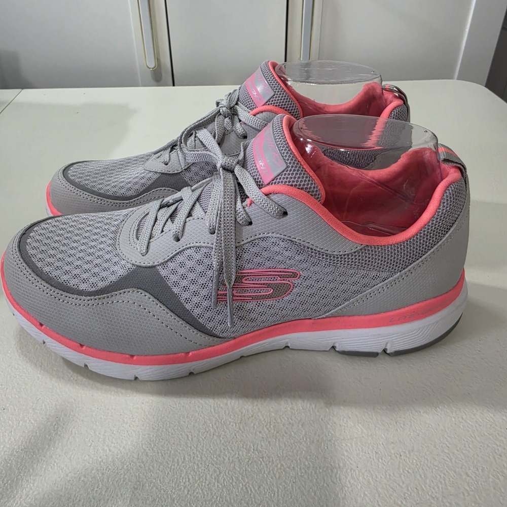 Skechers Women's Flex‎ Appeal "Go Forward" Sneakers 13069W Coral/Gray Sz 8.5